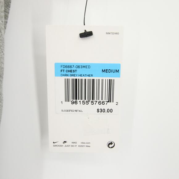 Nike TShirt Dark Grey Heather Polyester Dri Fit Athletic Workout Medium NWT - Picture 5 of 11